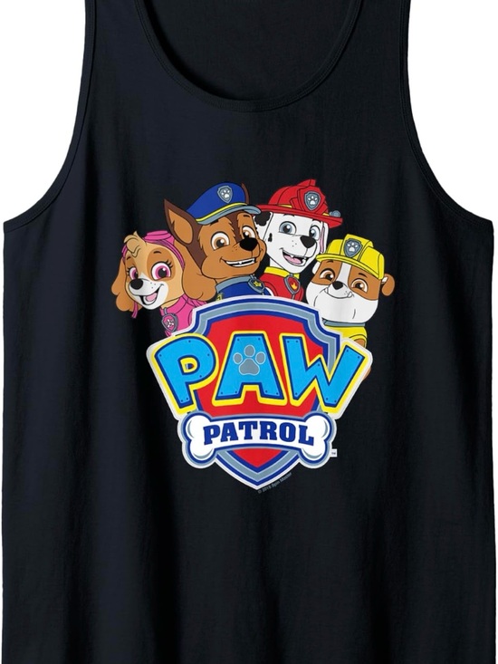 Paw Patrol Tops - NWT Paw Patrol Black Tank Top with Colorful Paw Shield Graphic